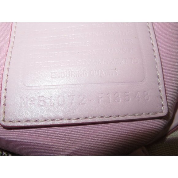 Coach Signature C Cream & Pink Stripe Canvas & Leather Tote Bag - Picture 9 of 13